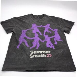 Culture Kings Summer Smash 23 TShirt Mens Small Black Purple Graphic Heavyweight